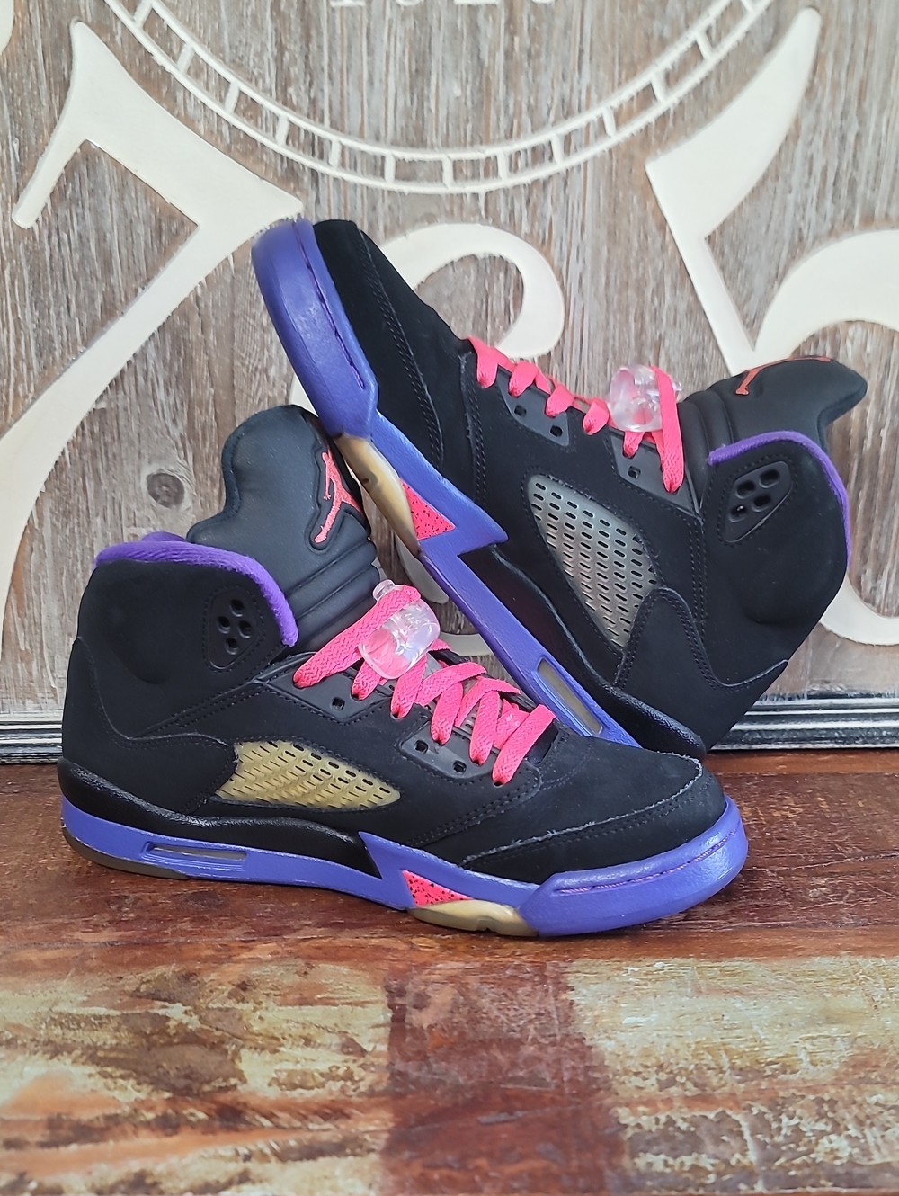 🔥 Nike Air Jordan 5 'Raptors' "Ember Glow/Fierce Purple" Wmns 8, Great Cond. - Picture 4 of 16